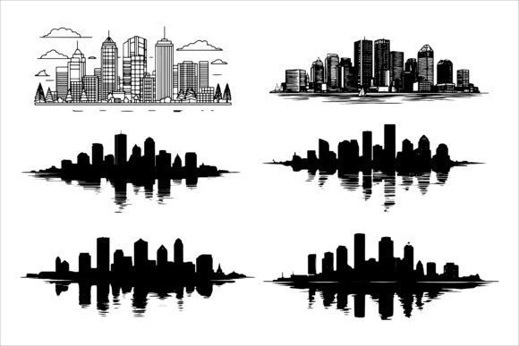 Classic Boston Skyline Vector Silhouette: A Versatile Design Asset