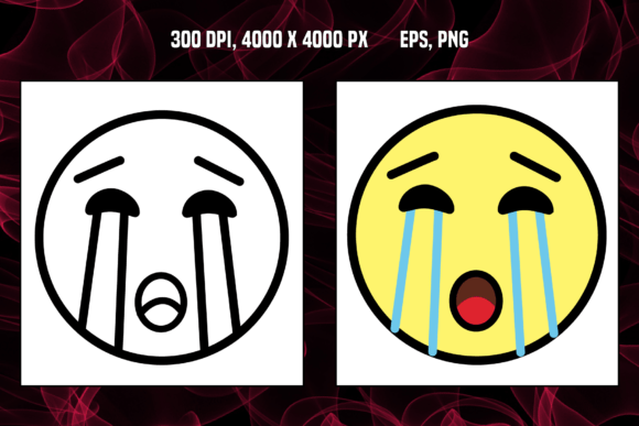 Crying Icons: Emotions Face Design