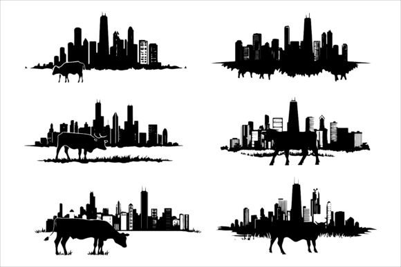 Detailed Silhouette of Boston City: A Versatile Design Asset for Creators