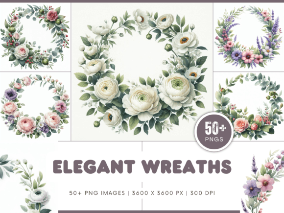 Elegant Wreaths Clipart Collection