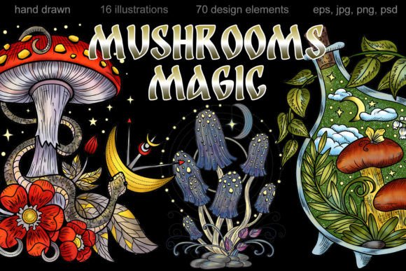 Enchanting Magic Mushrooms Art Collection