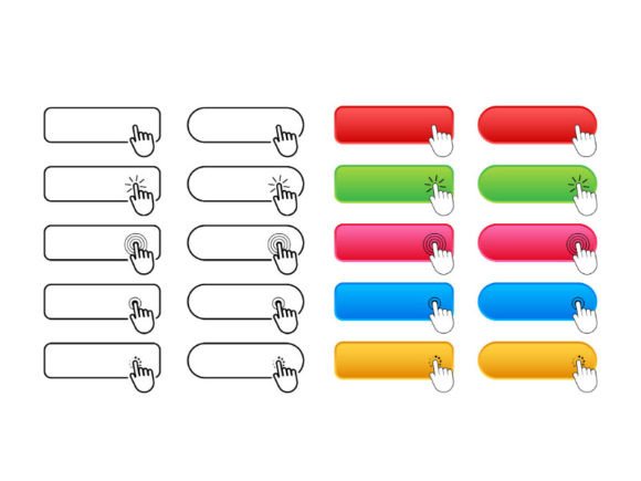 Interactive Buttons Set with Clicking