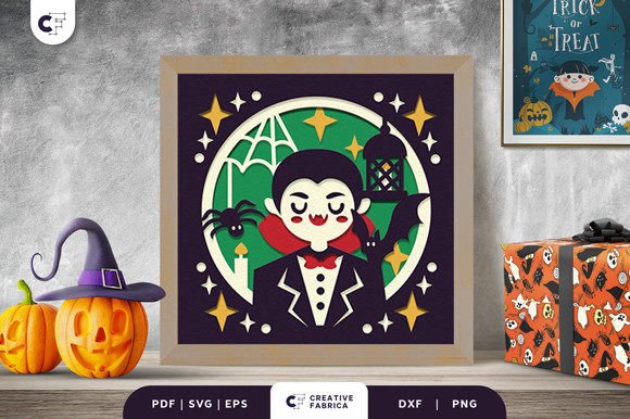 Mastering the Art of Spooky Elegance: The Vampire and Spider Web 3D Shadow Box