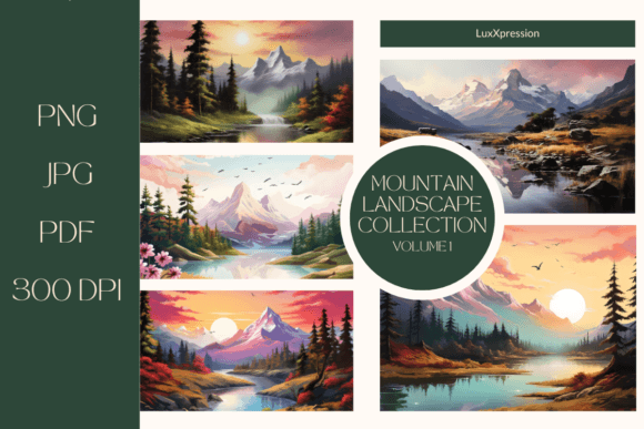 Transforming Digital Spaces with the Mountain Landscape Paintings Bundle