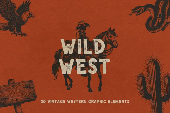Wild West - 20 Vintage Elements: A Timeless Toolkit for Modern Designers